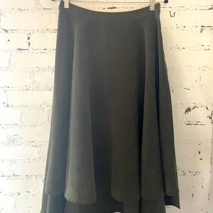 Army Green high/low Corduroy Skirt (L)